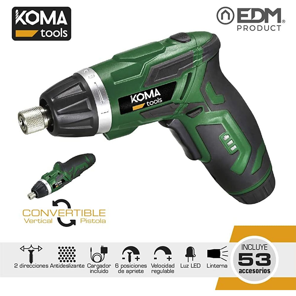 Elektrische schroevendraaier Koma Tools 3,6 V Omkeerbaar